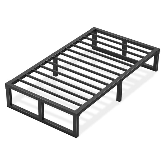 Twin Bed Frames Platform, 14/18 Inch High 3500 lbs Heavy Duty Metal Platform, Mattress Foundation with Steel Slat Support/No Box Spring Needed/Noise Free/Non-Slip/Easy Assembly