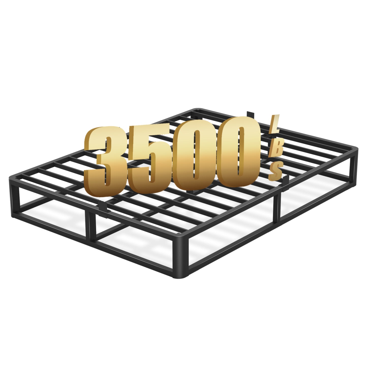 6/10 Inch King Size Bed Frame with Round Corner Edge,Low Profile Iron King Metal Platform Bed Frame with Steel Slats 3500 LBS Heavy Duty Support,Black King Bedframe,No Box Spring Needed